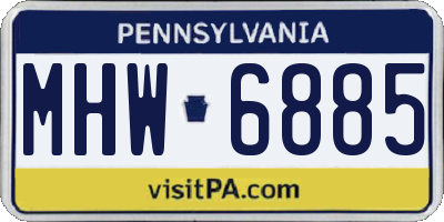 PA license plate MHW6885