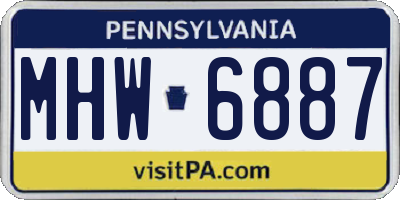 PA license plate MHW6887