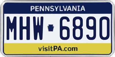 PA license plate MHW6890
