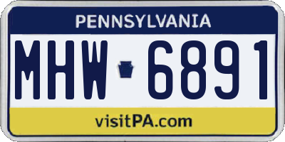 PA license plate MHW6891