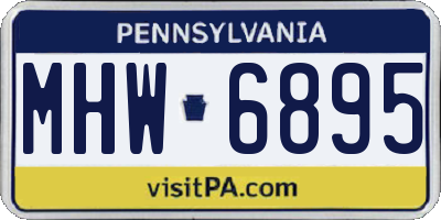 PA license plate MHW6895