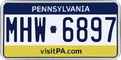 PA license plate MHW6897