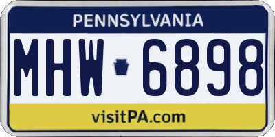 PA license plate MHW6898