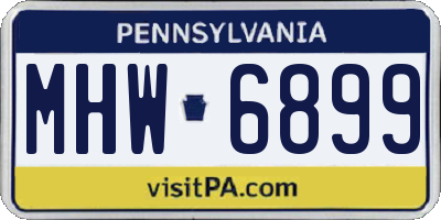 PA license plate MHW6899