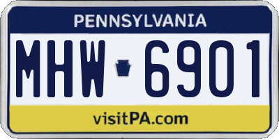 PA license plate MHW6901
