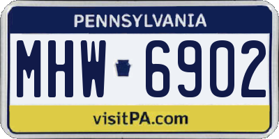 PA license plate MHW6902