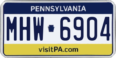 PA license plate MHW6904