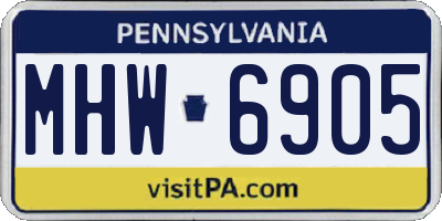PA license plate MHW6905