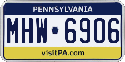PA license plate MHW6906