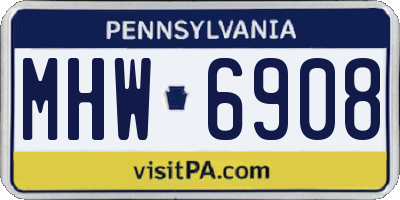 PA license plate MHW6908