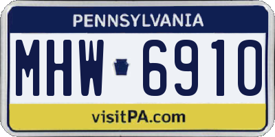 PA license plate MHW6910