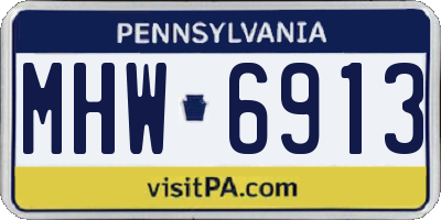 PA license plate MHW6913