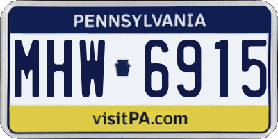 PA license plate MHW6915