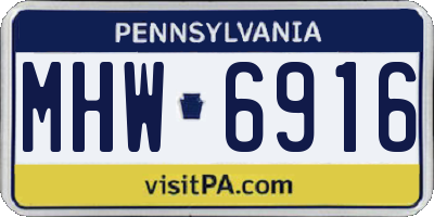 PA license plate MHW6916