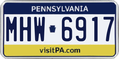 PA license plate MHW6917