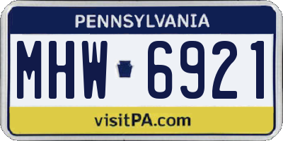 PA license plate MHW6921