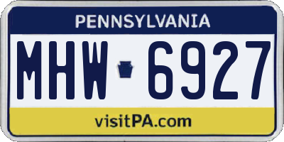 PA license plate MHW6927