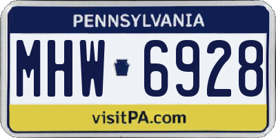 PA license plate MHW6928