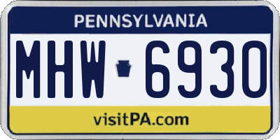 PA license plate MHW6930