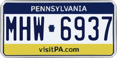 PA license plate MHW6937
