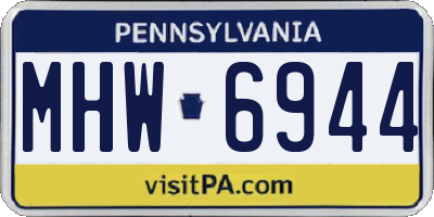 PA license plate MHW6944