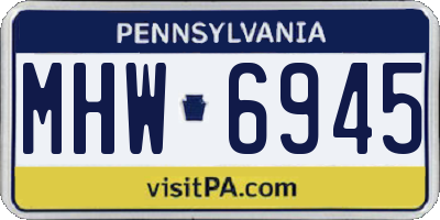 PA license plate MHW6945