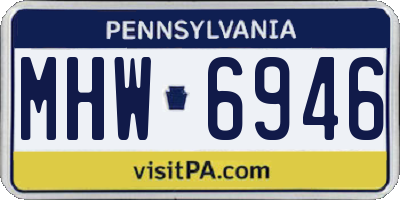 PA license plate MHW6946
