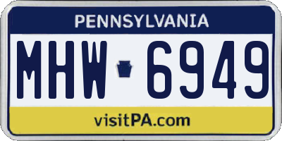 PA license plate MHW6949