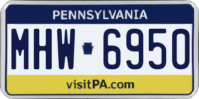 PA license plate MHW6950