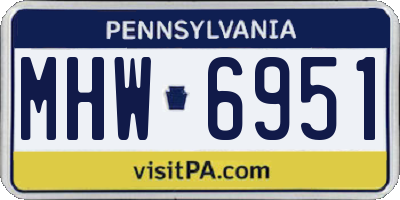 PA license plate MHW6951