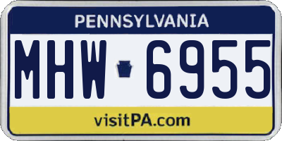PA license plate MHW6955
