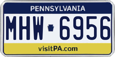 PA license plate MHW6956