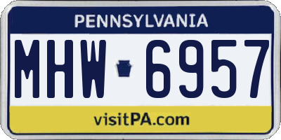 PA license plate MHW6957