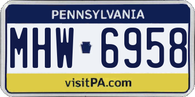 PA license plate MHW6958