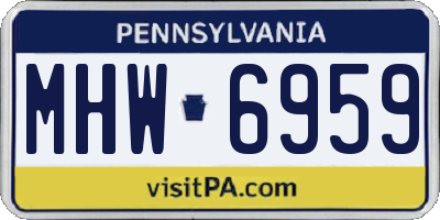 PA license plate MHW6959