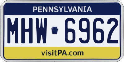 PA license plate MHW6962