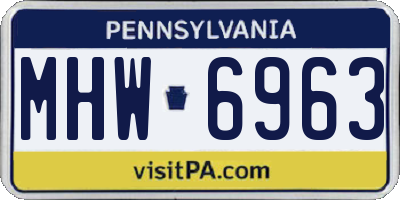 PA license plate MHW6963