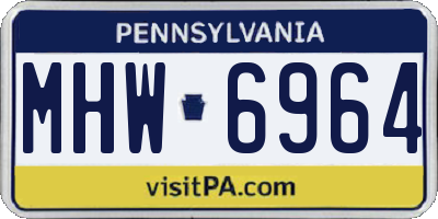 PA license plate MHW6964