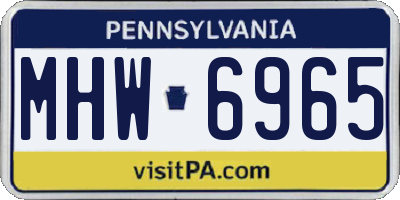 PA license plate MHW6965
