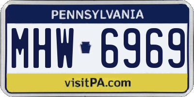 PA license plate MHW6969
