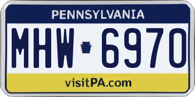 PA license plate MHW6970