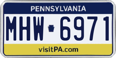PA license plate MHW6971