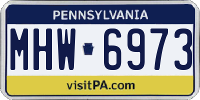 PA license plate MHW6973