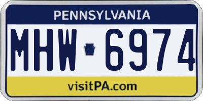 PA license plate MHW6974
