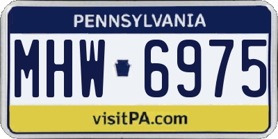 PA license plate MHW6975
