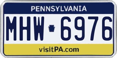 PA license plate MHW6976