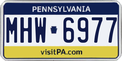 PA license plate MHW6977