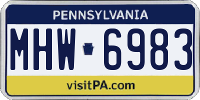 PA license plate MHW6983