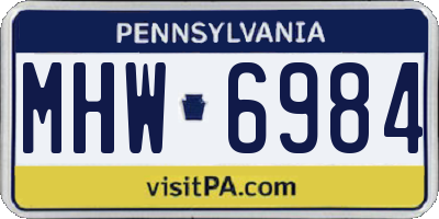 PA license plate MHW6984