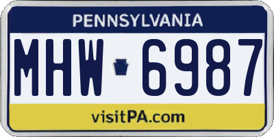 PA license plate MHW6987